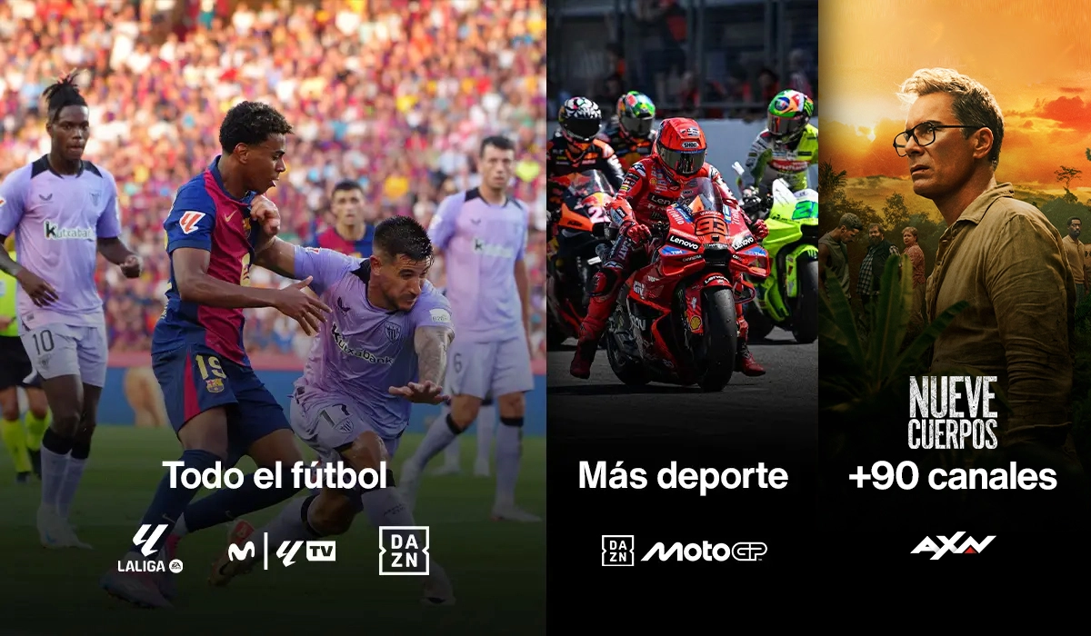 TV con más de 90 canales + todo el fútbol + más deporte